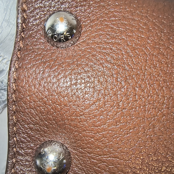 Michael Kors Hamilton Genuine Leather Brown Satchel Shoulder Bag - Picture 8 of 13